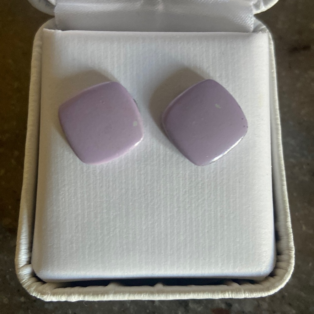 1980’s vintage purple pierced earrings